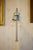 Metal Brass Floor Lamp with Fabric Shade For Sale - Image 7 of 8