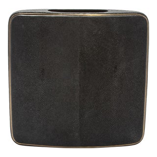 Shagreen Vase With Brass Details by R&y Augousti For Sale
