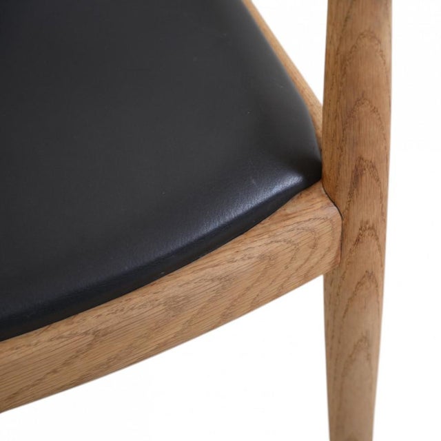 Black Vintage JH503 The Chair in Oak and Black Leather by Hans Wegner, 1960s For Sale - Image 8 of 18