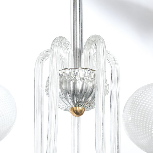 Mid-Century Hand-Blown Murano Glass 5-Arm Chandelier by Barovier & Toso For Sale - Image 14 of 18