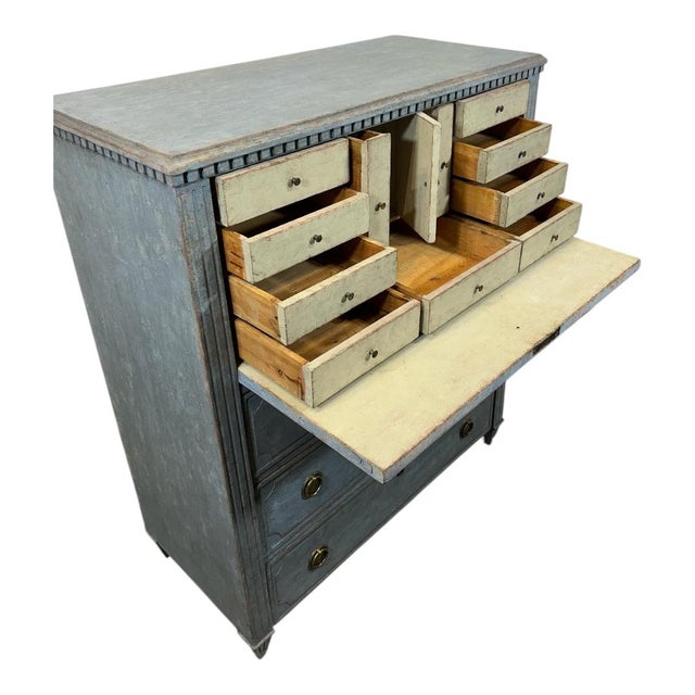 Mid 19th Century Mid 19th Century Gustavian Style Fall Front Desk or Bureau For Sale - Image 5 of 9