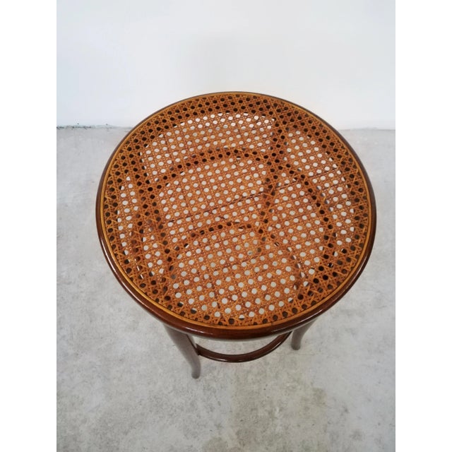 Brown Bentwood & Vienna Straw Bar Stool For Sale - Image 8 of 12