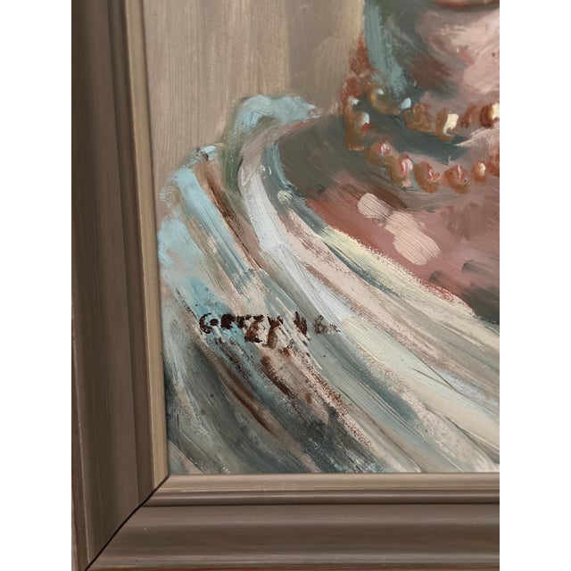 Unknown, Portrait of a Woman, 1950s, Oil on Panel, Framed For Sale - Image 11 of 12