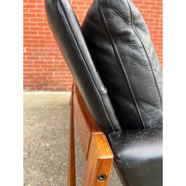 Black 1960s 3-Seater Leather Sofa, Denmark For Sale - Image 8 of 12