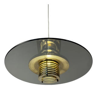 Pendant Lamp in Smoked Glass and Brass by Jan Eskil Eskilsson for Belid For Sale