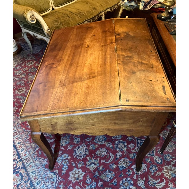 Antique French Writing Desk in Oak with Cabriole Legs, 1800s For Sale - Image 12 of 15