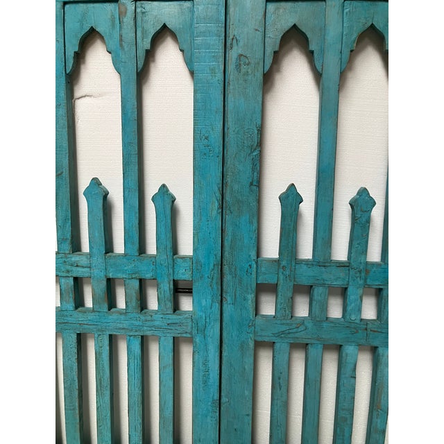 Gate Triple Arched With Spires Blue For Sale - Image 4 of 13