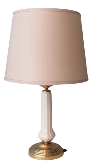 Table Lamp in Ceramic and Brass, Belgium, 1970s