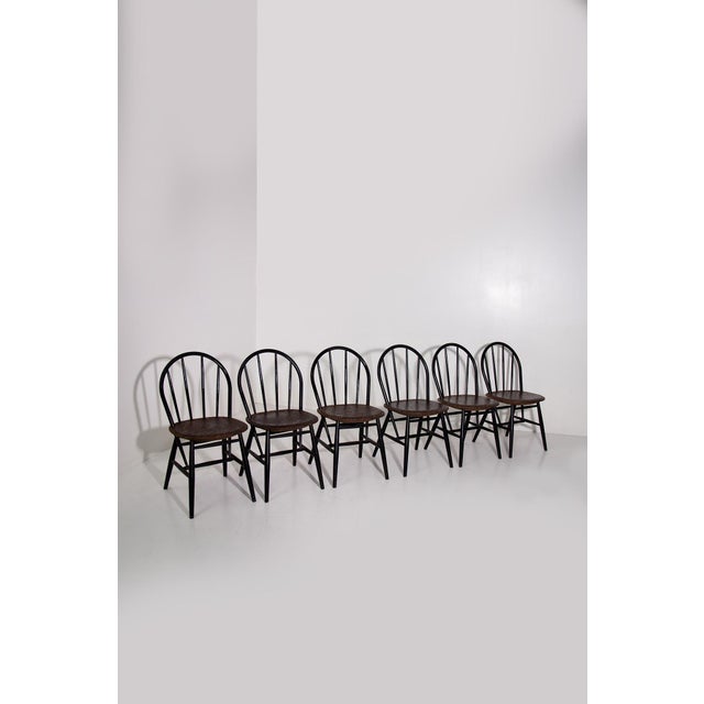 Wood and Cork Chairs, 1970, Set of 6 For Sale - Image 14 of 14