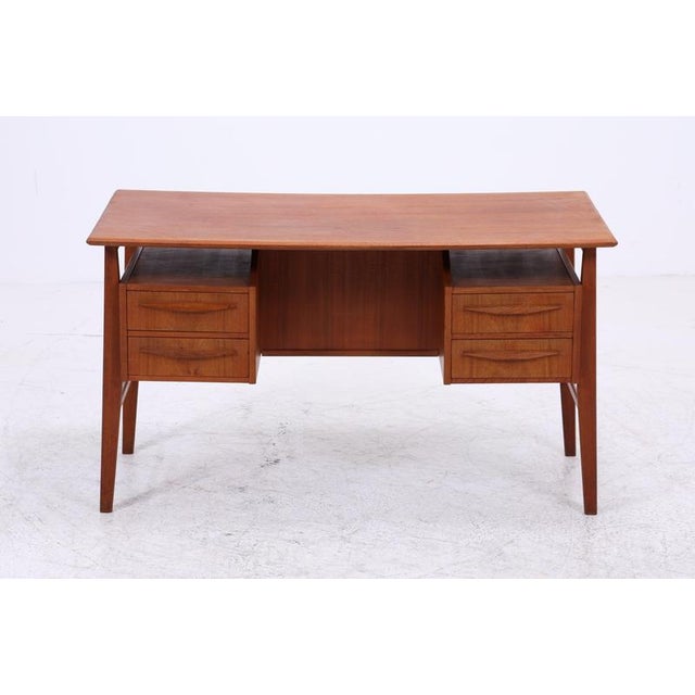 Vintage Teak Desk by Gunner Nielsen for Tibergaard, 1960s For Sale - Image 3 of 18