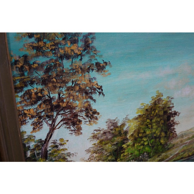 Realism "Echoes of a Quiet Day" - Mid 20th Century Original Oil on Canvas Signed, Framed For Sale - Image 3 of 9