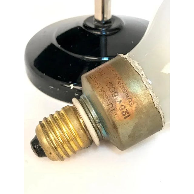 Italian Industrial Black Enameled Metal Adjustable Desk Lamp, 1940s For Sale - Image 16 of 18