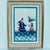 Very nicely double matted and framed in dark camel, blue and gold, with original light blue silk ribbon surrounds showing,...