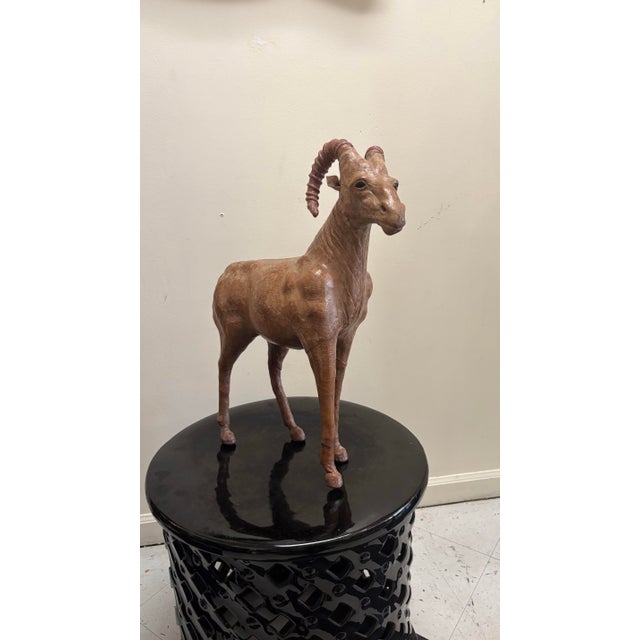 Mid-Century Leather American Style Ram For Sale In Greensboro - Image 6 of 11