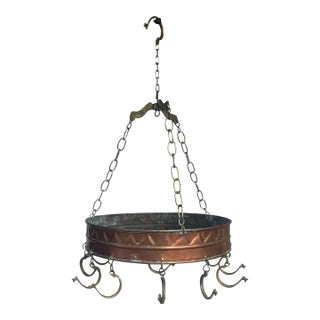 Late 19th Century Copper Hanging Pot/Utensil Rack For Sale