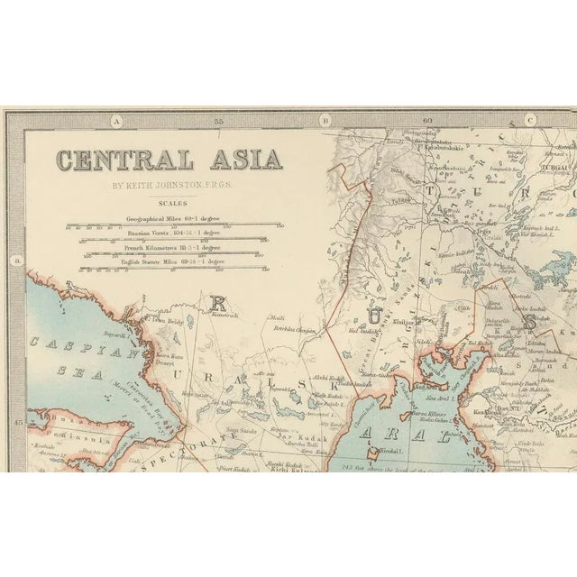 Antique Map of Central Asia, 1903 For Sale - Image 6 of 10