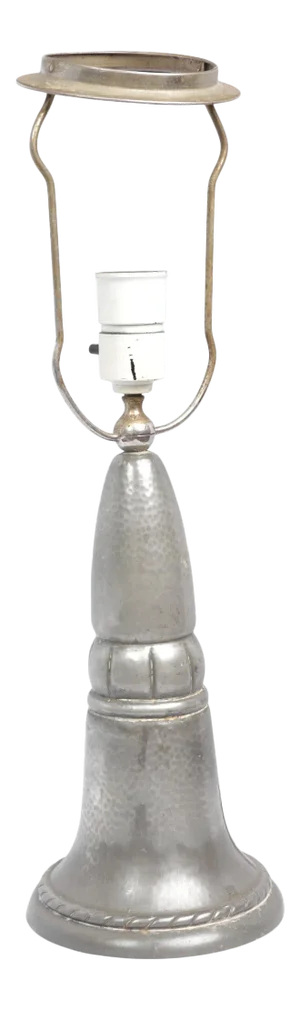 Early 20th Century Art Nouveau Hammered Tin Lamp, Denmark