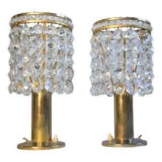 Crystal Glass Table Lamps from Bakalowits & Söhne, 1960s, Set of 2 For Sale