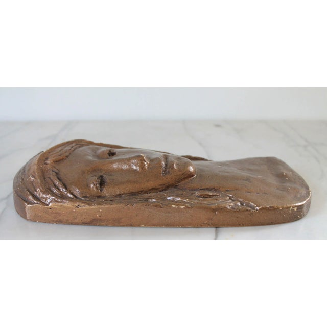 Figurative Vintage Female Plaster Wall Hanging For Sale - Image 3 of 9