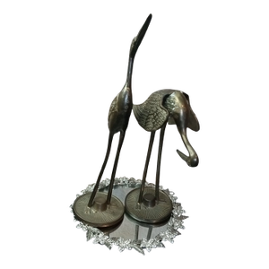 1970s Gorgeous Pair of Bronze Egret Birds.