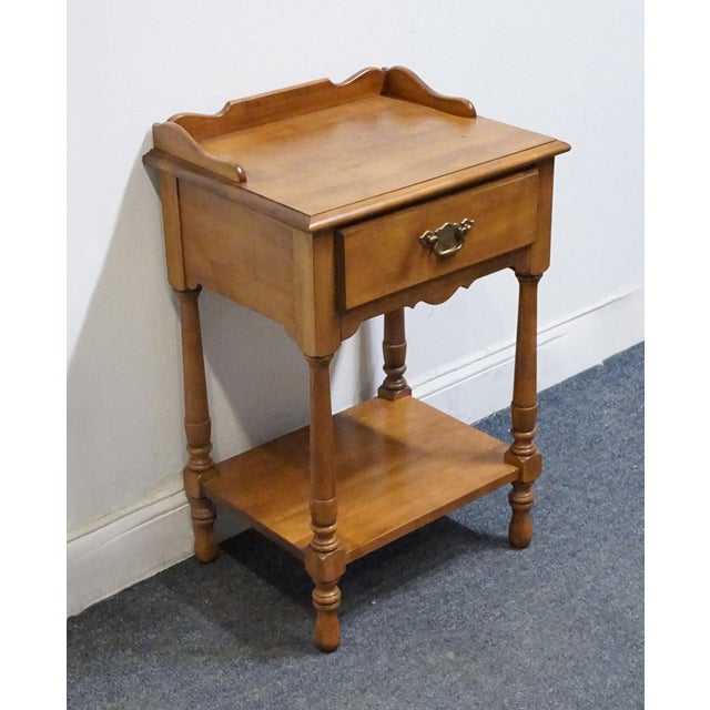Tell City Young Republic Solid Hard Rock Maple Colonial Early American 19" Nightstand For Sale - Image 4 of 11