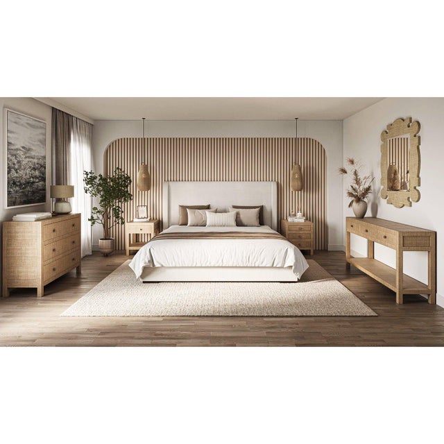 This is an open box item in perfect condition. Rattan Console Table. Wrapped in natural rattan, this stunning table...