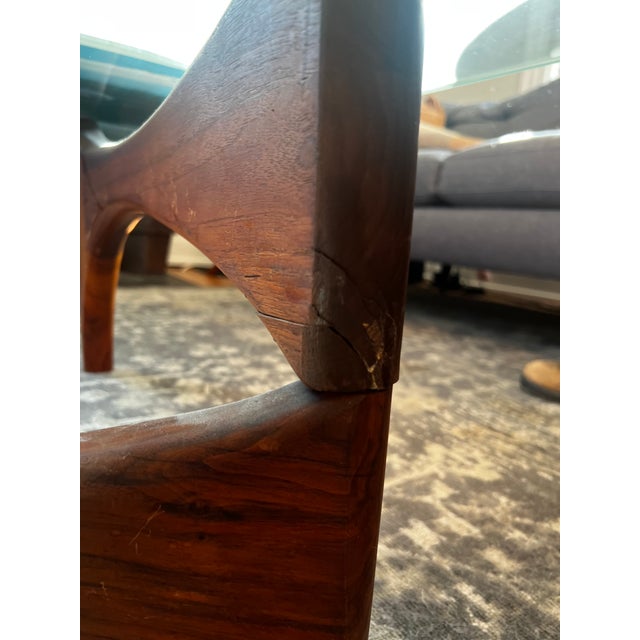 1960 Mid-Century Modern Walnut Sculptural Coffee Table Attributed to Adrian Pearsall For Sale - Image 9 of 10