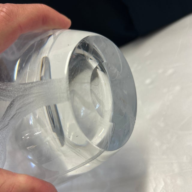 Crystal Vase With Etched Trees and Birds For Sale - Image 11 of 12