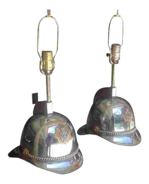 20th C. Scandinavian Helmet Lamps