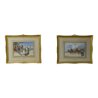 Vintage Watercolors by Arthur Keith, Set of 2 For Sale