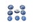 Japanese #696 Vintage Blue and White Willow Pattern Decorative Set of 8 Plates Made in Japan For Sale - Image 3 of 9