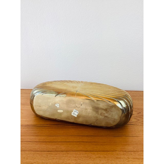 Brass Vintage 1980s Dolbi Cashier Brass Art Deco Style Hollywood Regency Vase Vessel For Sale - Image 8 of 8