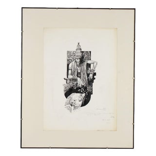 Sergio Toppi, Figurative Composition, Mixed Media on Paper For Sale