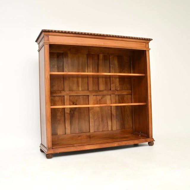 Antique Walnut Open Bookcase, 1920 For Sale - Image 11 of 11