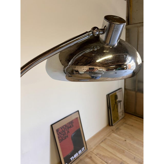 Mid-Century Modern Large Italian Adjustable Arc Floor Lamp in Marble and Chrome, 1970s For Sale - Image 3 of 8