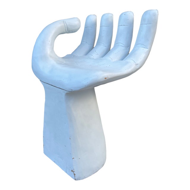 1970s Vintage Wooden Hand Chair – Sculptural Surrealist Art Seat For Sale