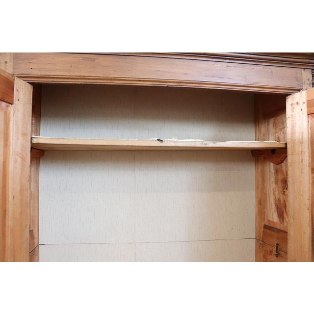 Antique Poplar Wood Wardrobe For Sale - Image 6 of 13
