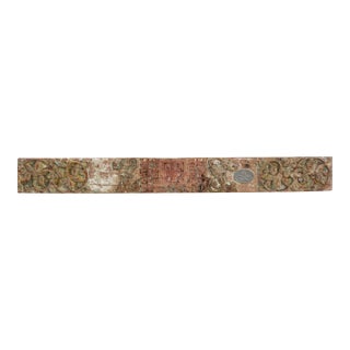 Antique Indo-French Painted Carved Lintel For Sale