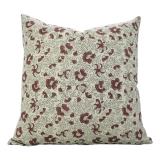 Fabdivine Artistic Cushion Cover 18x18 Inch Floral Prints on Soft Linen- Saundrya For Sale