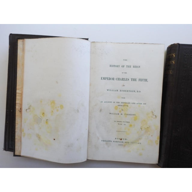 Mid 19th Century 1857 History Charles v by Prescott and Robertson - Set of 3 Books For Sale - Image 5 of 6