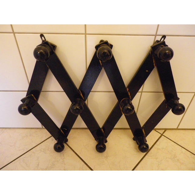Wall-Mounted Coat Rack with Accordion-Style Crossbars, 1960s For Sale - Image 6 of 7