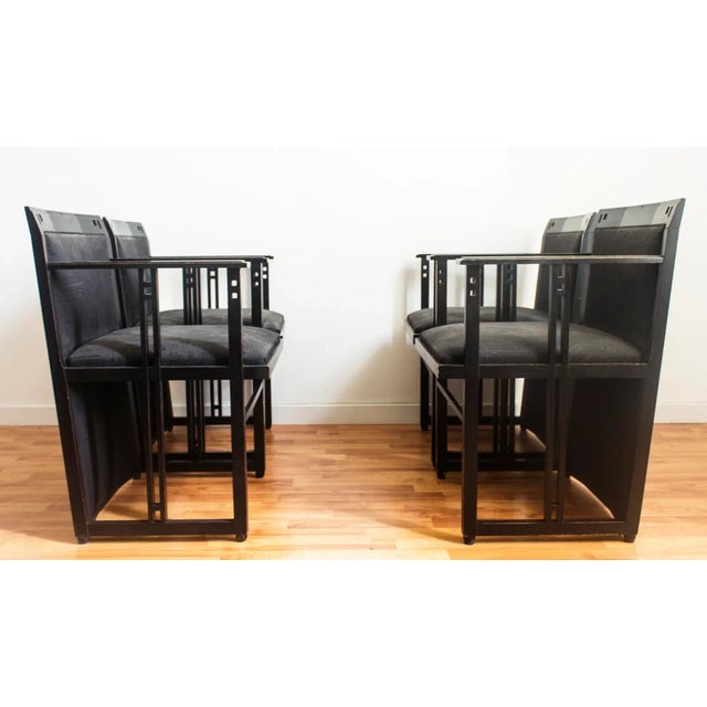 Textile Vintage Galaxy Chairs by Umberto Asnago for Giorgetti, Set of 4 For Sale - Image 7 of 11