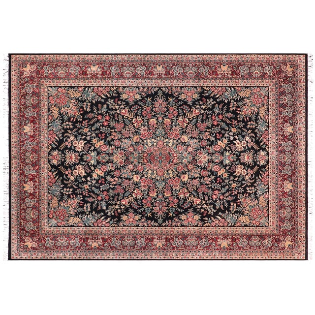 Brick Red Shabby Chic Abusson Pak-Persian Black/Red Wool Rug - 9'2'' X 12'0'' For Sale - Image 8 of 8