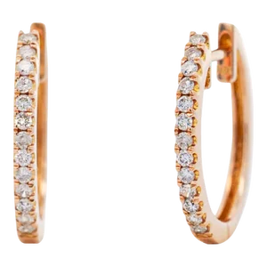 18k Rose Gold 1/3 Carat Huggie Hoop Earrings Latch Backs - 2 Pieces