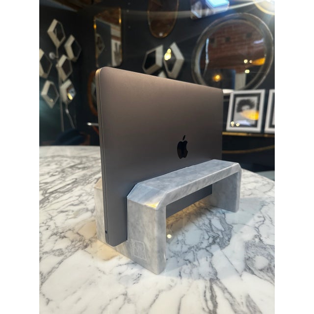 Handmade Italia Carrara Marble Rego Laptop Holder 2023 For Sale In Los Angeles - Image 6 of 9