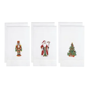 Christmas Guest Towels - Nutcracker, Santa, Tree - Set of 6
