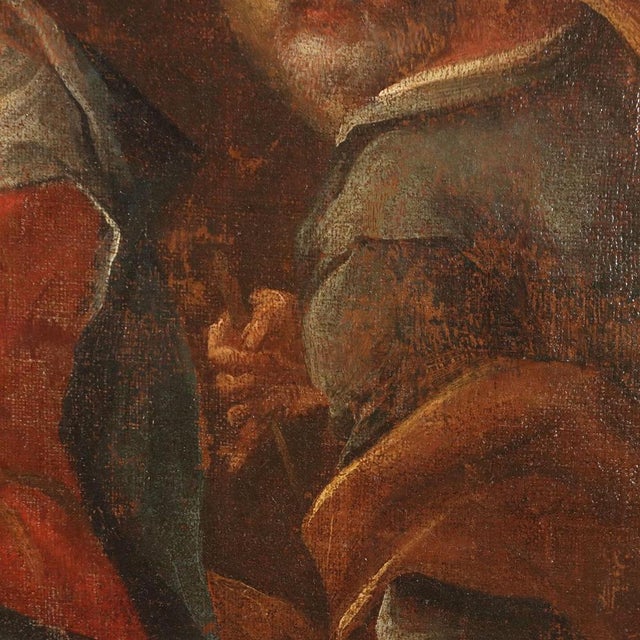 The Holy Family with Saints, Oil on Canvas For Sale - Image 8 of 12