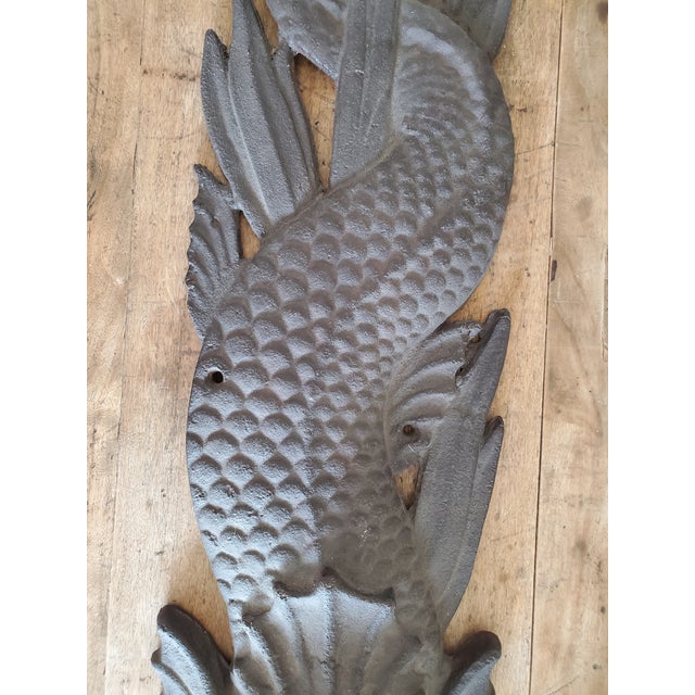 Dolphin Plaque Fish Fountain Down Spout, Large Cast Iron Plaque, 19th Century For Sale In San Diego - Image 6 of 12