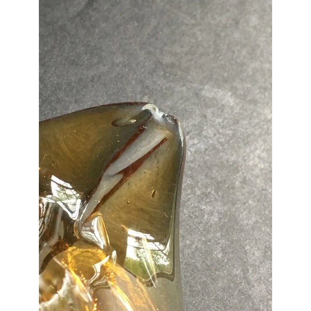 1950s Mid-Century Modern Amber Murano Glass Organic Shaped Bowl For Sale In Memphis - Image 6 of 9