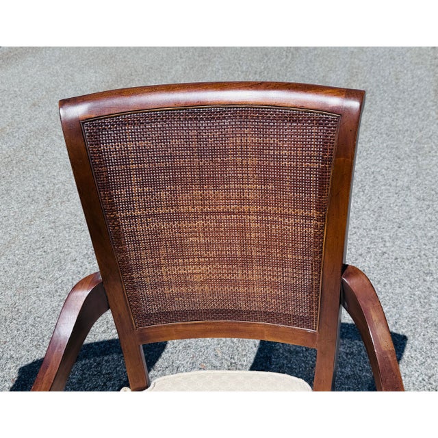 Vintage 1960s Drexel Heritage Mahogany Oval Dining Table & 4 Cane Back Chairs For Sale - Image 9 of 13